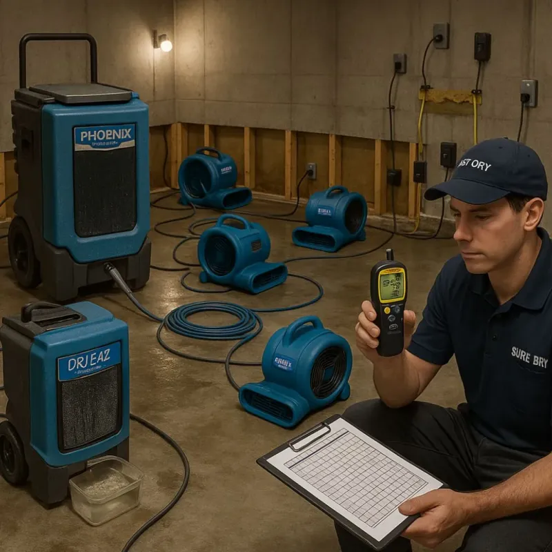 Structural Drying and Dehumidification process in Rosa Sanchez, PR